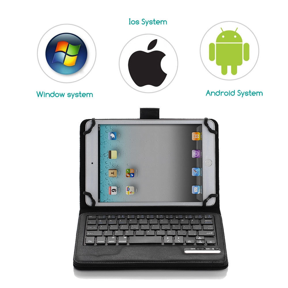 Bao Da Kèm Bàn Phím Bluetooth Loại Đa Năng cho Máy Tính Bảng 7.0"-8.0"